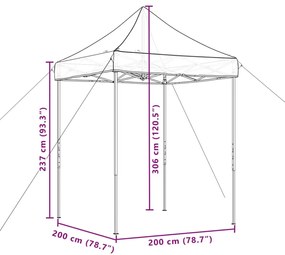 Tenda para festas pop-up dobrável 200x200x306 bordô