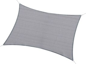 Outsunny Vela Sombra Retangular 4x3 m Proteção UV Resistente Água Bolsa Transporte Anéis Aço Inoxidável Cordas Cinza | Aosom Portugal