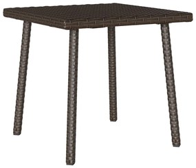 Mesa de centro de jardim retangular 40x40x37cm vime PE castanho