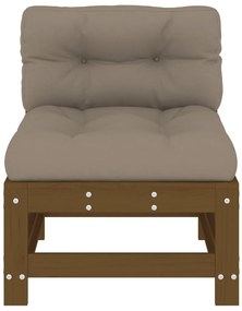 Sofás de centro com almofadões 2 pcs pinho maciço castanho-mel