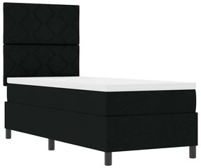 vidaXL Cama Box com colchão com cabeceira Preto 80 x 200 cm tecido