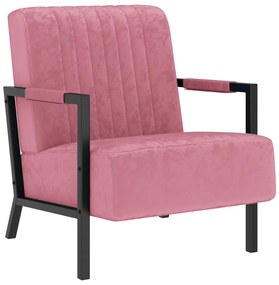 vidaXL Poltrona em veludo cor-de-rosa