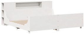 Cama sem colchão 180x200 cm madeira de pinho maciça branco