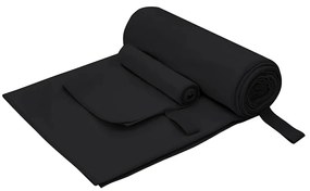 vidaXL Conjunto de Toalhas Esportivas Outros Preto tecido