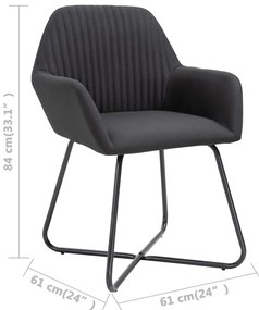 Cadeiras de jantar 4 pcs tecido preto
