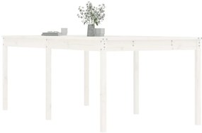 Mesa de jardim 203,5x100x76 cm madeira de pinho maciça branco
