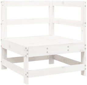 6 pcs conjunto sofás de jardim madeira de pinho maciça branco