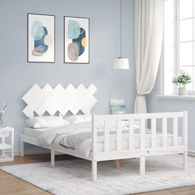 vidaXL Cama sem colchão 120x200 cm madeira de pinho maciça branco
