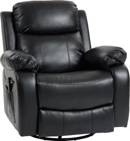 HOMCOM Poltrona de massagem com 8 cabeças vibratórias, Poltrona relax, encosto ajustável + apoio para os pés, Preto | Aosom Portugal
