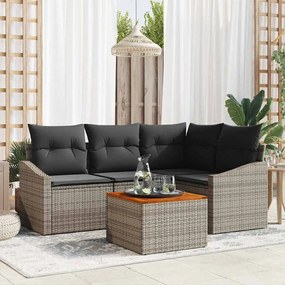 vidaXL Conjunto de Sofá de Jardim 5 pcs Cinzeto 55 x 55 x 37 cm