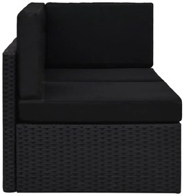 Sofá seccional de 2 lugares vime PE preto
