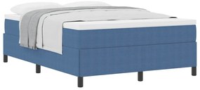 Estrutura de Cama vidaXL Azul 140x200 cm em Tecido Canelado