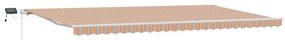 Toldo Retrátil with Manual Laranja e marrom 600 × 300 cm Multicolor