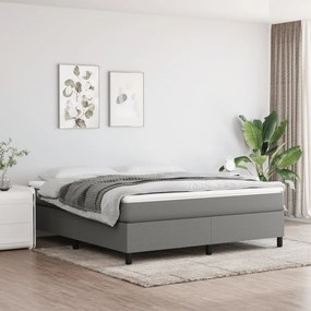 Estrutura de cama 180x200 cm tecido cinzento-escuro