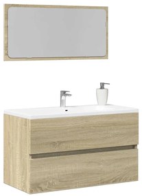 vidaXL Armário de casa de banho com espelho 80x38,5x45 cm cor sonoma