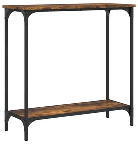 Mesa consola 75x30,5x75 cm derivados de madeira carvalho fumado