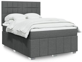 Cama com molas/colchão 140x200 cm tecido cinzento-escuro