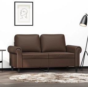 vidaXL Sofá de 2 lugares 120 cm couro artificial castanho