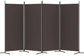 Divisória de quarto com 4 painéis 346x180 cm tecido castanho