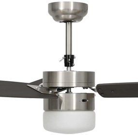 Ventoinha de teto c/ luz/controlo remoto 108cm castanho-escuro