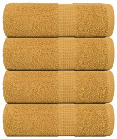 vidaXL Toalhas de bidé FROGN 4 pcs 30x50 cm 360 g/m² ouro