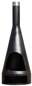 433449 RedFire Lareira Kingston 160x60 cm aço preto mate