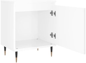 Mesa de cabeceira derivados de madeira branco brilhante