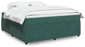 vidaXL Cama com molas/colchão 180x200 cm veludo verde-escuro