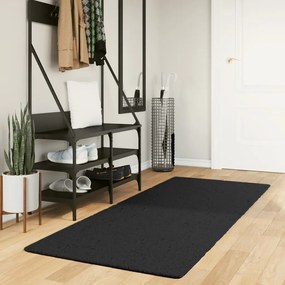 vidaXL Tapete pelo curto macio e lavável HUARTE 80x200 cm preto