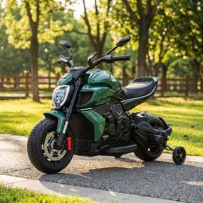 Mota elétrica para Crianças 12V, Ducati Diavel, 2 a 6 anos, Rodas espuma Eva Verde