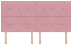 Cabeceira vidaXL Botões Estofada Rosa 180 cm Veludo