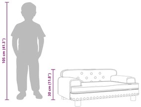 Sofá infantil 70x45x30 cm couro artificial cor creme