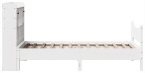 Cama sem colchão 90x190 cm madeira de pinho maciça branco