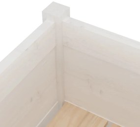Vaso de jardim 70x31x70 cm madeira de pinho maciça branco