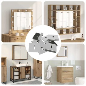 vidaXL Suporte para Segurar Espelho 2 pcs Níquel 35 x 30 x 8,3 mm Aço