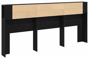 Cabeceira Cabinet vidaXL Preto Carvalho 220x18,5x104,5 cm