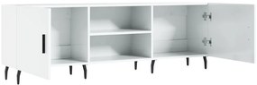 Móvel de TV 150x30x50 cm derivados de madeira branco brilhante