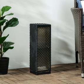 Candeeiro Solar de Jardim – 15,5x15,5x47 cm – Preto – Luz LED Quente c