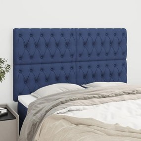 Cabeceira de cama 4 pcs tecido 72x7x78/88 cm azul