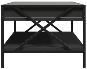 Mesa de centro luzes LED Infinity 90x50x38 cm preto