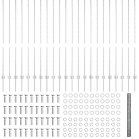 Postes de Cerca vidaXL 22 pcs U-Channel 140 cm Aço Galvanizado