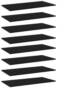vidaXL Prateleiras para estante 8 pcs 80x30x1,5cm contraplacado preto