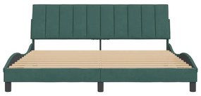 Estrutura de cama sem colchão 180x200 cm veludo verde-escuro