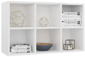 Estante/aparador 66x30x98 cm contraplacado branco brilhante