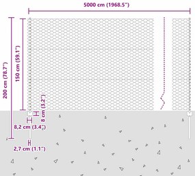 Postes de Cerca vidaXL 22 pcs U-Channel 150 cm de Aço Galvanizado