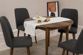 Conjunto de Mesa de Jantar Extensível e Cadeiras Vina – Antracite e No