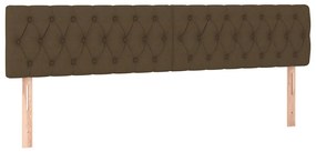 Cama boxspring com colchão 120x190 cm tecido castanho-escuro
