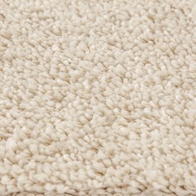 Tapete shaggy de alto pelo creme 160x160 cm PP