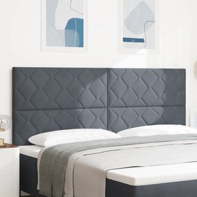 Cabeceira Design de Blocos de Diamante Cinza Escuro 200 cm Veludo