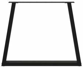 Pernas para mesa de jantar em V, 2 peças, pretas, 70x(72-73,3) cm, aço